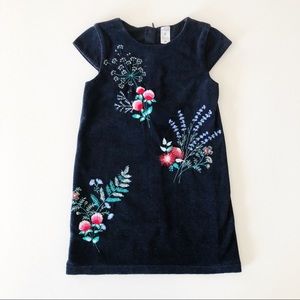 Navy blue velvet dress